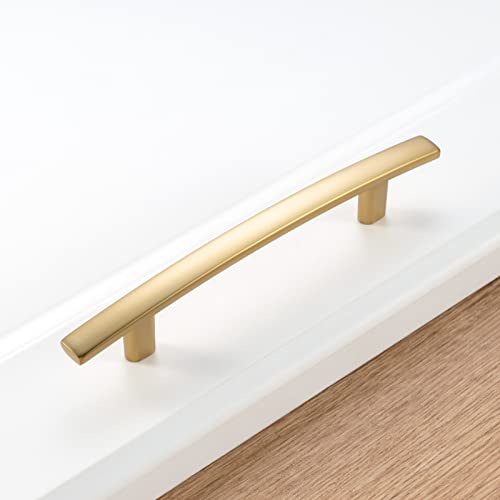 KOOFIZO 10 Pack 3-3/4 in Brushed Gold Cabinet Pulls, Drawer Handles 1961 - color: Brushed Gold, size: 3-3/4" CC