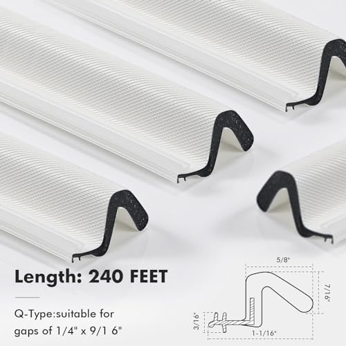 BBTO Weather Stripping Door Window Seal V-Shaped Foam Kerf,240 Feet,White - color: White, size: 240 Feet
