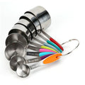 Stainless steel 8 piece dry measuring cups set metal baking cooking