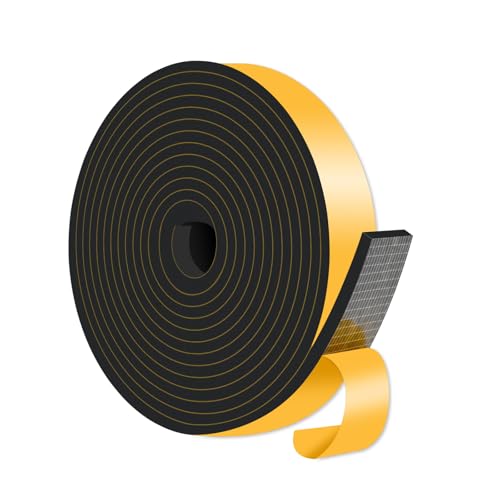 Foam Weather Stripping Tape,High Density CR,1 in x 1/4 in x 13Ft - color: Black, size: 1 in x 1/4 in x 13 ft