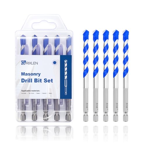 5 Pack 5/16 inch Masonry Drill Bit Set for Concrete, Hex Shank, 4" Length - size: 5/16 inch（ 5 Pack ）, style: Hex Shank