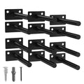 LEOPO 12-Pack 5 inch Floating Shelf Brackets, Hidden Shelf Bracket for Wood - color: Black-12Pack, size: 5 Inch