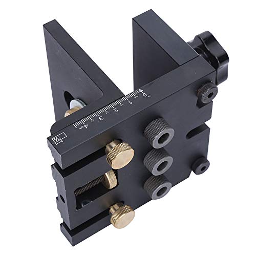 3 in 1 Dowel Jig Drill Kit, with Positioning Clip Woodworking Drilling Locator Hole Puncher Doweling Jig Drilling Guide Kit Adjustable Woodworking Joints Tool