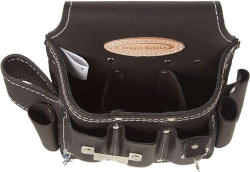 McGuire-Nicholas Electrician Tool Pouch, 12 Pocket, 1 Pack, Brown - style: 12 Pockets, Oil-Tanned Leather, Tool Pouch