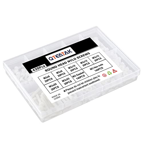 M3 White Round Head Screws, Nut Bolts, Gasket Assortment Kit - color: White