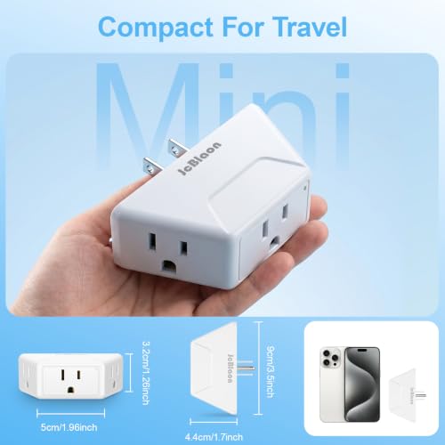 JcBlaon 2 Pack Outlet Extender, Outlet Splitter with 3 AC, Multiple Outlet Wall Plug, 3 Way Angled Design Outlet Adapter, Cruise Essentials for Office, Kitchen, Bathroom, Travel - color: 3 Prong Plug-2 Pack