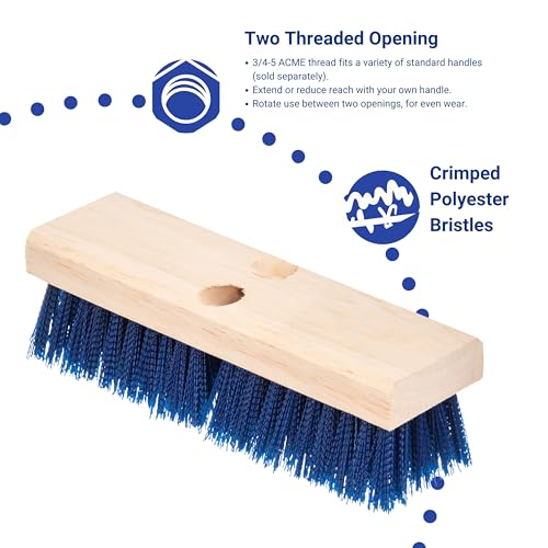 Carlisle FoodService Products 36193P14 Blue Color, 10" Polypropylene Deck Scrub Brush - size: 10 inches