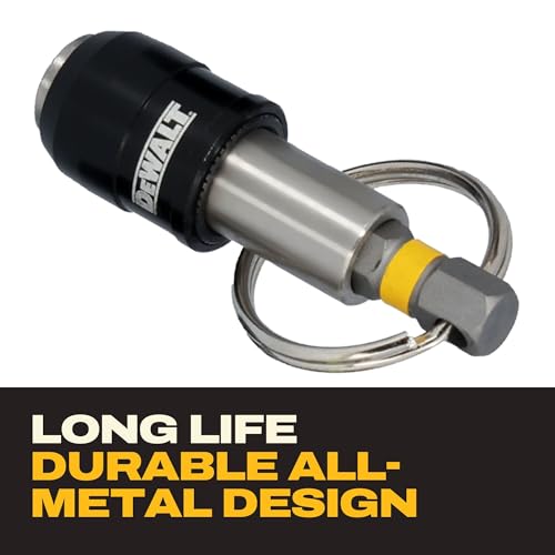DEWALT Keyring Bit Holder Set 1/4 Inch Hex Bits, Durable Metal Bit Holder Key Chain (DWAFHLDKC5)