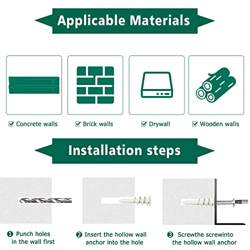 320PCS Drywall Anchors and Screws Kit – Self Drilling Nylon Wall Anchors, Heavy Duty Plastic Anchors for Drywall, No Pre-Drill Needed, Hollow Wall Anchors (10x35mm, 15x32mm, 13x42mm)