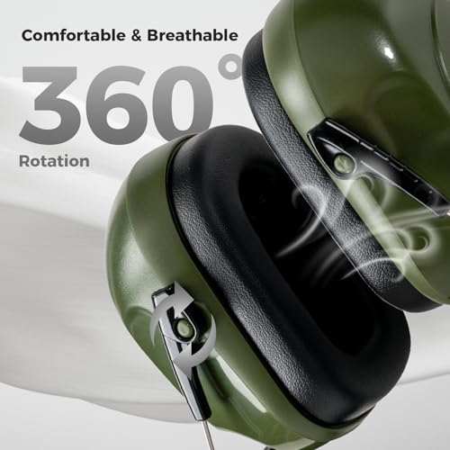 ProCase Hearing Protection Ear Muffs SNR 33dB, Noise Cancelling Headphones - color: 1 - Armygreen