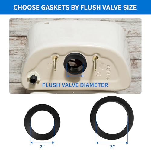 Toilet Tank Seal Kit for 2-Piece Toilets with 2 Gasket Sizes
