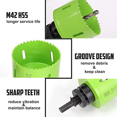 Hole Saw Kit, 18-Piece Hole Saw Set, M42 Bi-Metal for Metal - size: Bi-Metal 18Pcs