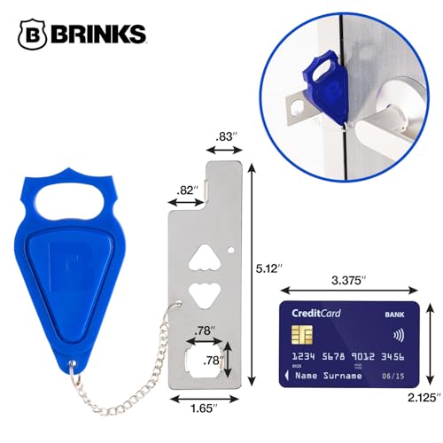 BRINKS – Portable Security Door Locks for Home, Dorm Room, Apartment, Hotel Safety, Short-Term Rentals, Security Door Latch - Privacy Latch, Easy Install (1 Pack)