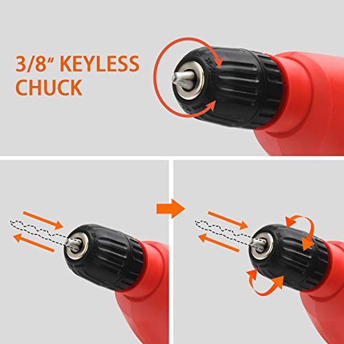 APLMAN 21V MAX Power Cordless Drill Electric Impact Driver/Drill Kit,26pcs Accessories 3/8" All-Metal Chuck 25+1 Torque Setting,2 Variable Speed and LED (Red3)