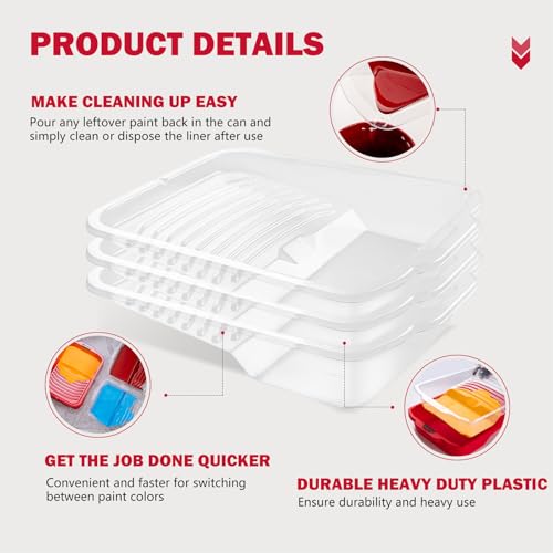 Mister Rui 9 Inch Paint Tray 21 Pack with 20 Liners - size: 9 Inch, 21 Pack