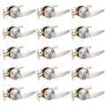 Probrico 15 Pack Privacy Door Levers Door Handles for Bedroom or Bathroom Keyless Leverset, Locked in Side Home/Office Door Lockset,Modern&Durable in Satin Nickel Door Hardware - size: 15 Pack