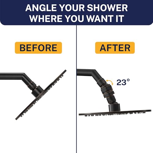 HammerHead Showers® Solid METAL Shower Head Swivel Ball Adapter Oil Rubbed Bronze | Adjustable Pivot Ball To Adjust Showerhead Angle | Universal Connector Joint Fits Fixed Hand Held Rain Shower Heads - color: Oil Rubbed Bronze