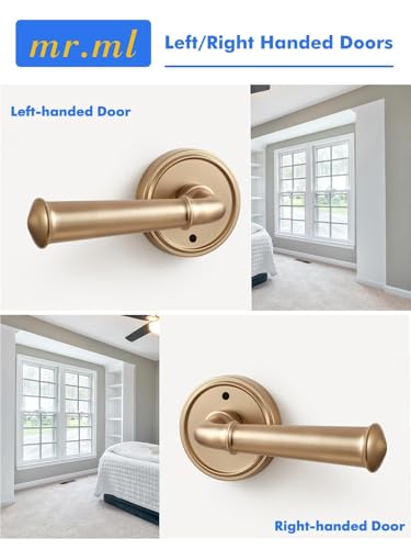 Door Handle Champagne Bronze Privacy Door Door Lever, 1 Pack - color: Champagne Bronze