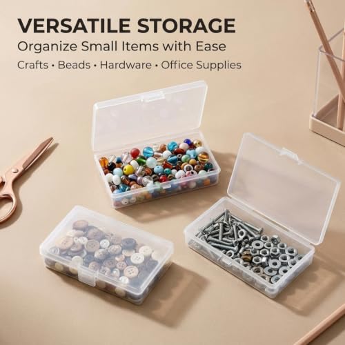 Jetec 6 Pieces Small Clear Plastic Storage Box, 5.2 x 3 x 1.2 Inch - size: 5.2 x 3 x 1.2 Inch