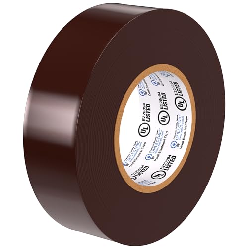 OHLECTRIC Professional Grade Vinyl Electrical Tape (1 Pack) Brown - 7 Mil Thick Flame-Retardant, Heat & Weather Resistant 3/4 Inch x 60 Feet | Ideal for Contractors & Electricians - size: 1 Roll, style: Brown
