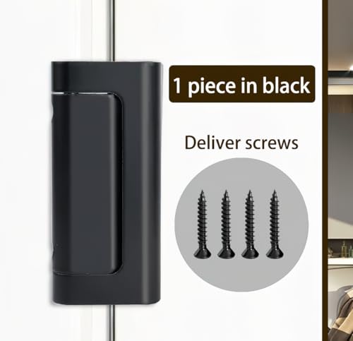 Home Security Door Lock, 3 Pack Childproof Door Reinforcement Lock,Upgrade Flip High Night Lock to Defend Your Home Kids (24, Black) - color: Black