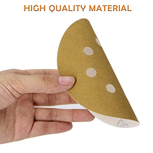 5-Inch 8-Hole Hook and Loop Sanding Discs, Orbital Sander Sandpaper Discs, 100 Pieces Round Sandpaper Set, 150 Grit - size: 150-Grit