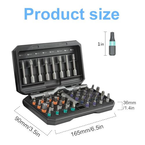 42-in-1 Magnetic Screwdriver Set, DIY Ratchet Screwdriver Set with Detachable Handle, Portable Compact Repair Tool Kit for Furniture Laptop Electronicsv Bicycle - style: 42 in 1