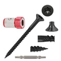 Wood Screws Black #8 × 2 inch Torx Star Drive Deck Screws Flat Head M4 × 50 Countersunk T25 Self Tapping Thread Cut 100pcs Carbon Steel Galvanized (100PCS/Small Box Black) - color: Black, size: #8×2