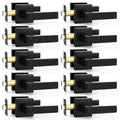 Probrico Interior Privacy Door Lever Handles with Lock, Matte Black 10 Pack Bedroom & Bathroom Zinc Alloy Lockset - color: Matte Black