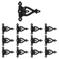 Renovators Supply Manufacturing Pack of 12 Cabinet Door Strap Hinge with Hardware 3 in. Rust Resistant Black Wrought Iron Flush Mount Hinge for Cabinets - size: Pack of 12