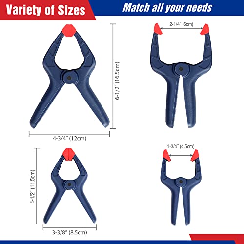 WORKPRO 8-Piece Bar Clamps, 4-Pack 4-1/2" Mini Bar Clamps & 4 Spring Clamps - color: Blue, size: 8-Pack 4-1/2" Bar Clamps and Spring Clamps