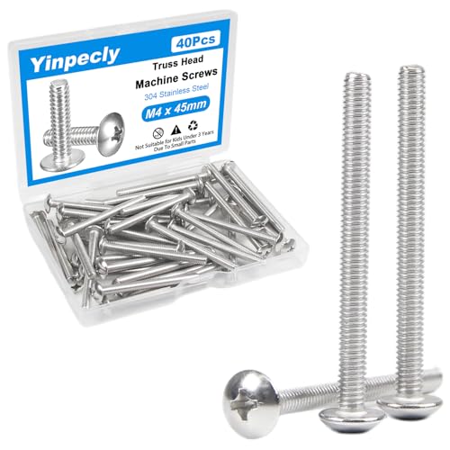 40Pcs M4 x 45mm Truss Head Machine Screws for Cabinet Pull - size: M4 x 45mm