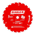 Diablo Framing Saw Blade for Wood - 7-1/4" Diameter, 24 ATB Teeth, 5/8" Arbor, .059" Kerf, 15° Hook Angle, .040" Plate, 8000 Max RPM - D0724X - size: 7-1/4" Dia x 24T x 5/8" Arbor, style: Framing