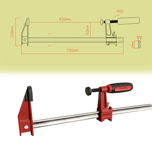 HimaPro 24 Inch Bar Clamp Set, 2 Pack 600 lbs Load Limit Medium Duty Quick Release Steel F Clamp, Ideal for Woodworking, Metalworking, and DIY Projects - color: 24 Inch Set