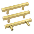 Goldenwarm 10 Pack 3-3/4 Inch Gold Cabinet Handles Brass Kitchen Pulls - color: Gold, size: 3-3/4 Inch Hole Center