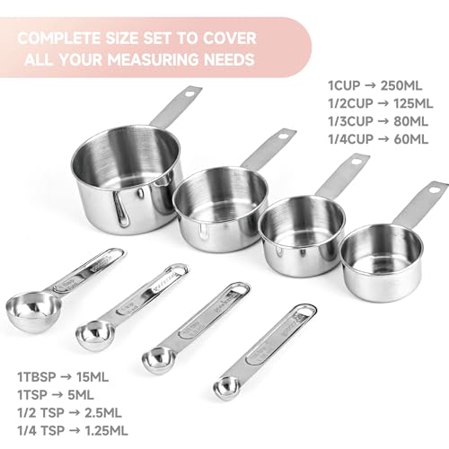Measuring Cups and Spoons Set, 8 Piece