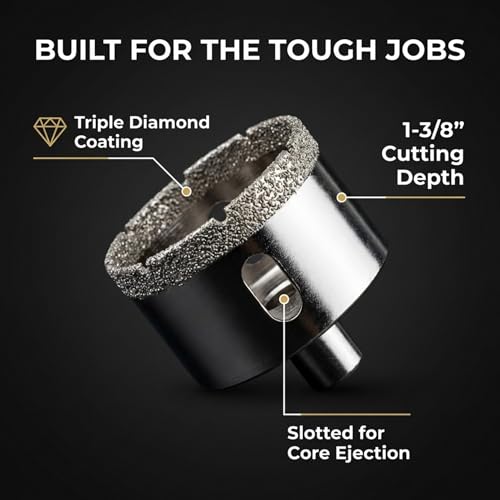Drilax 5-Pc Diamond Hole Saw Set 3/4 to 1-1/2 Inch with Guide & Case - style: 5 Pcs Set 3/4" to 1-1/2"