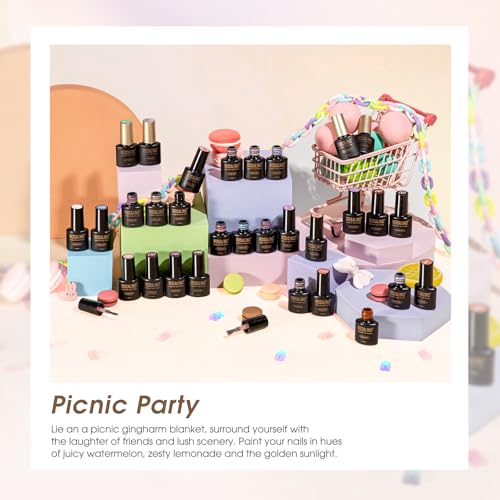 ROSALIND 30pcs Winter Brown Gel Polish Nail Set with Base Gel Top Coat | Glossy Matte and Glitter Top Coat,26 Fall Winter Colors Gel Nail Polish, Soak Off,Nail art for Women - color: Warm Color