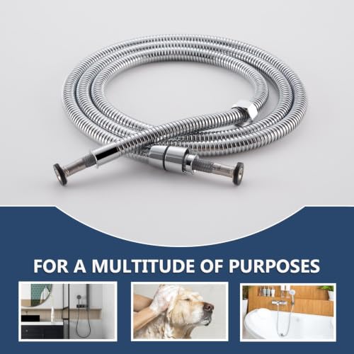 Angle Simple Replacement Shower Hose 79", Extension Hose 1/2" IPS, Chrome - color: Chrome, size: 79 Inch