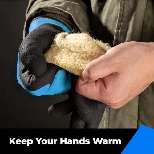 toolant 100% Waterproof Winter Work Gloves, Thermal Insulation with Grip - color: Blue, size: Small (Pack of 1)