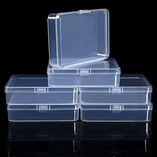 Jetec 6 Pieces Small Clear Plastic Storage Box, 4.5 x 3.3 x 1.2 Inch - size: 4.5 x 3.3 x 1.2 Inch