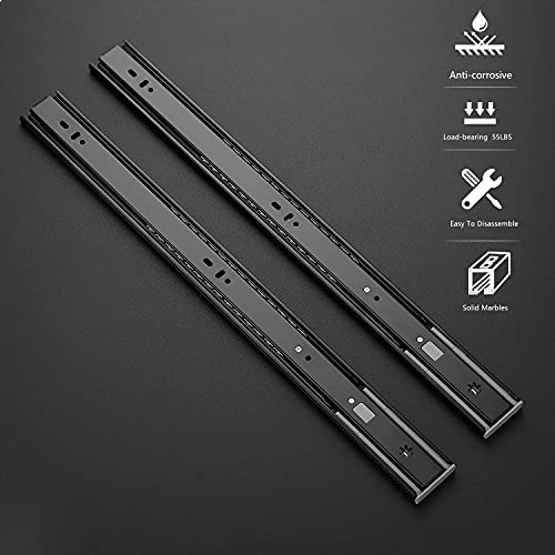 Ravinte Matte Black Soft Close Drawer Slides 20 Inch 1 Pairs 2 Pack - color: Black, size: 20 Inch