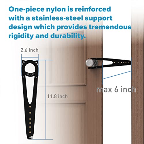 Neobay Cat Door Latch with Stabilizer, Keeps Dogs Out of Litter Box - color: Black 2 Packs