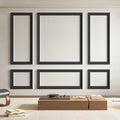 Art3d Pre-Cut Wall Molding Set of 6 pcs, 3 Top 3 Bottom, Black - color: Black: Style 2