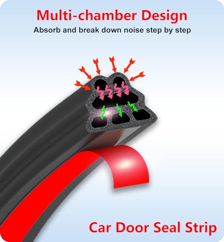Car Door Seal Strip 3-Layer Pyramid Self Adhesive Rubber 52.49 Ft - size: Pyramid 52.49Ft