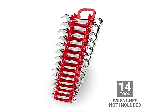 TEKTON 14-Tool Stubby Combination Wrench Holder | OWP21214 | Red