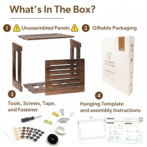 WiFi Router Storage Cabinet Router Box Hider WiFi Box Hider Shelf Cover - color: Dark Oak