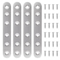 mxuteuk 28PCS Stainless Steel Straight Flat Brackets, Metal Brackets for Wood (6.1x0.78inch, 156x20mm) - color: Silver-156mm
