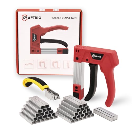Light Duty Staple Gun,3 in 1 Manual Stapler Gun with Stapler Remover and 3000Pcs Staples for Light Wood, Fabric, Crafts, Furniture, Compatible with D/T-Type Staples for Home DIY Projects
