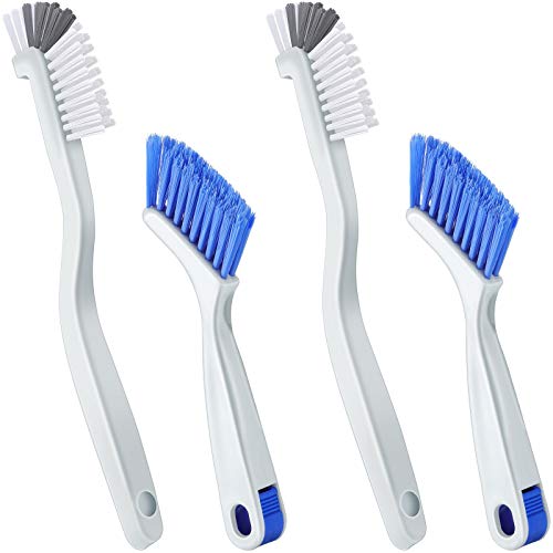 Patelai 4 Pcs Cleaning Brush Sets Small Scrub Household Use, White, Blue - color: White, Blue